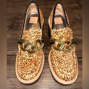 Dolce Vita Brenan Wedge Leopard Calf Hair Shoes Women's Size 7.5